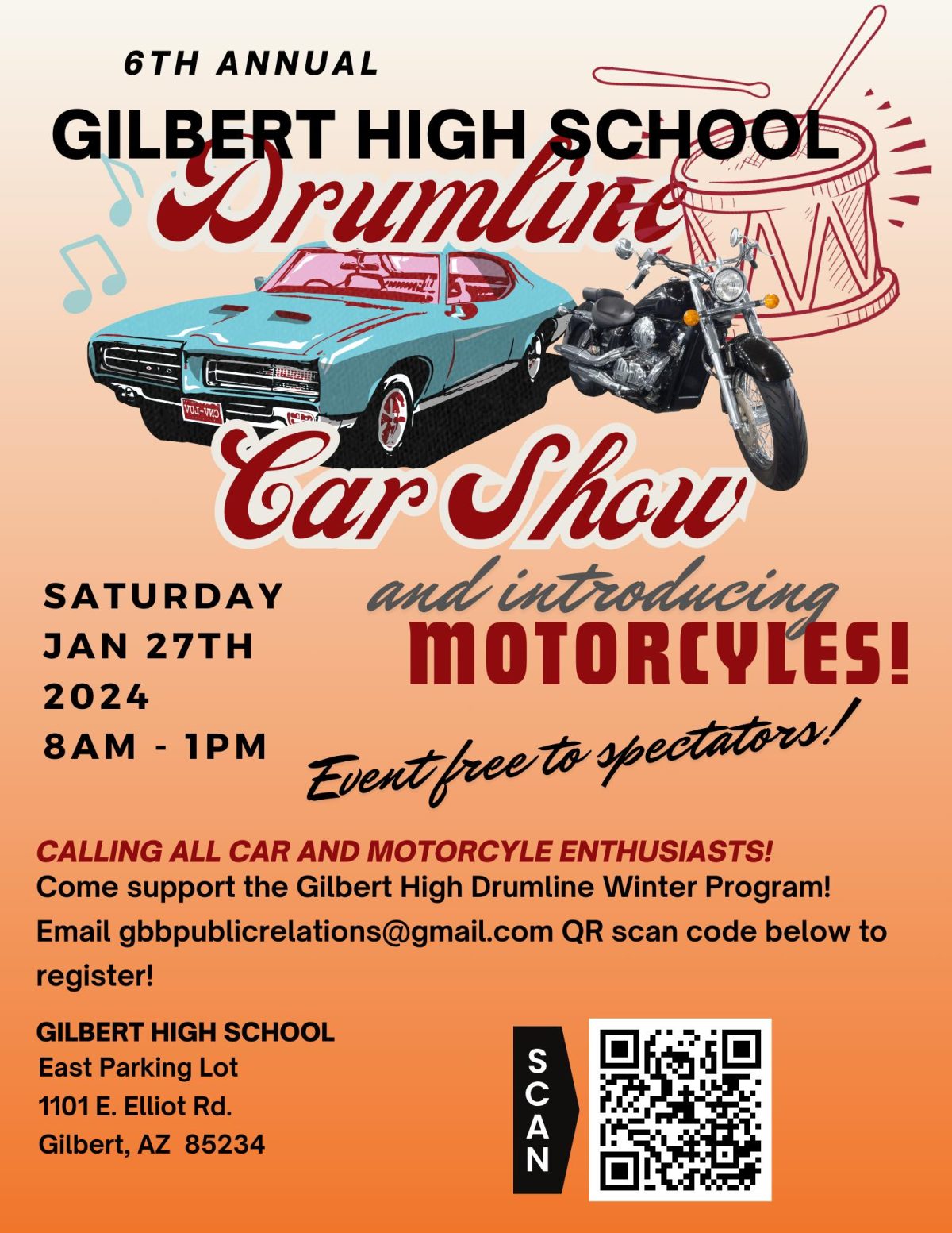Gilbert High School Drumline Car Show